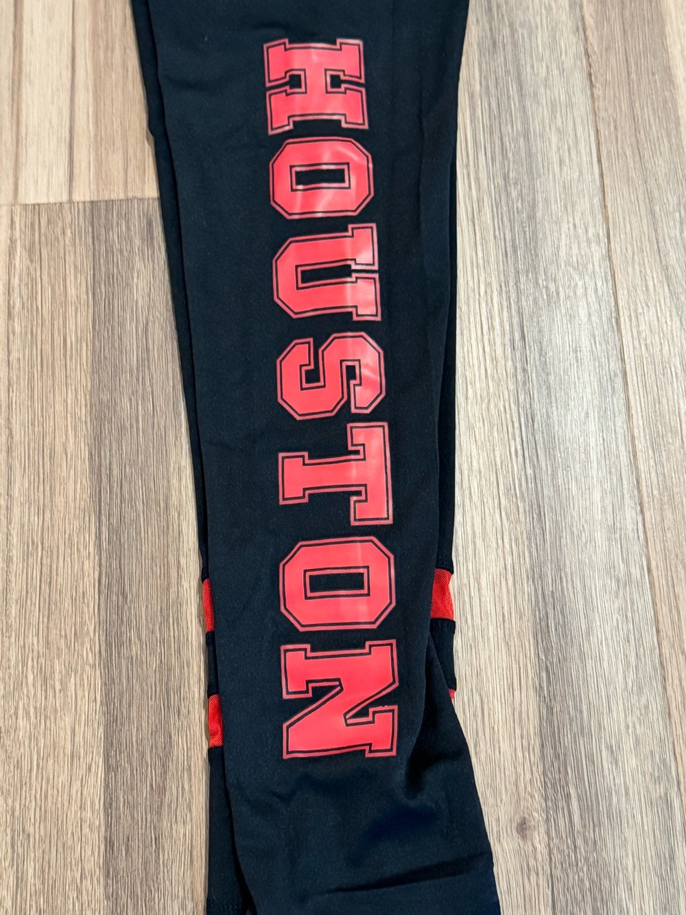 LIDA Houston Sport Black & Red Leggings w/ Branded Waistband- size S/M & L/XL - Picture 6 of 15